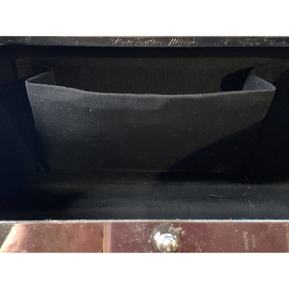 Elegant Black Box Clutch with Gold Accents - Picture 7 of 9